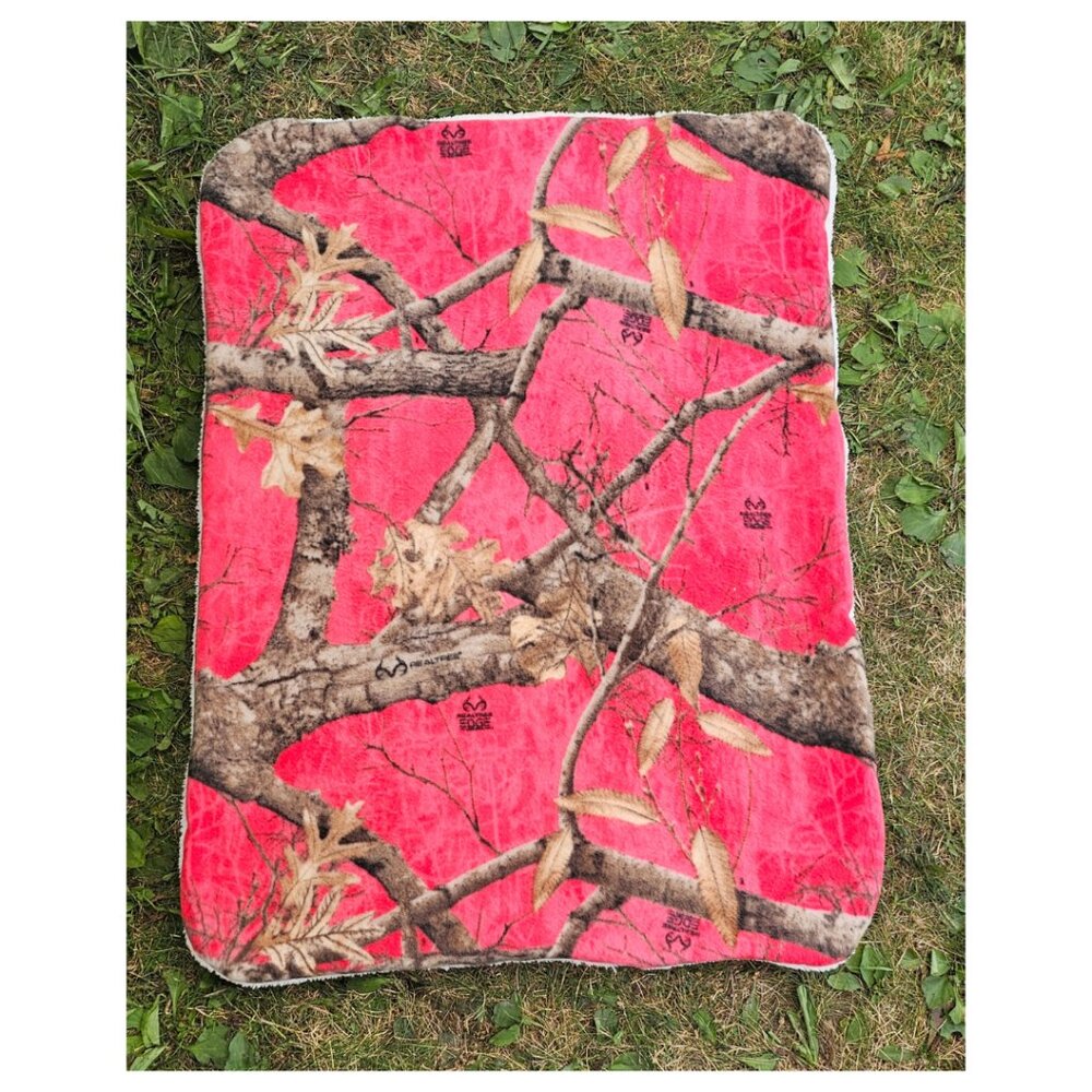 NEW! Realtree Camo Pink Pet Mat - XL - 3 Layers, Fleece Sherpa | Dog Cat Baby